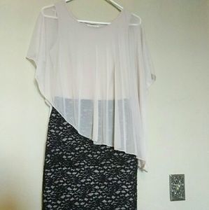 Women's Dress with Lace & Sheer Elegance